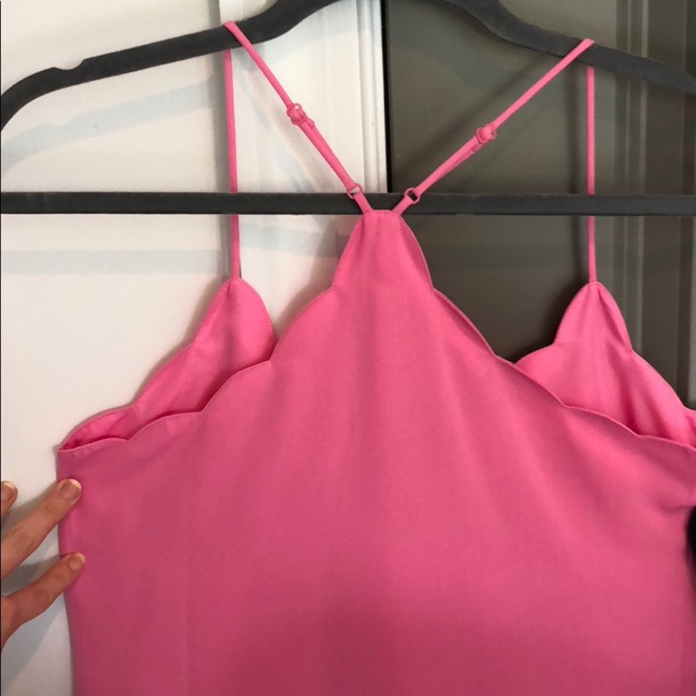 J. Crew Scallop Neckline Pink Tank (Size 2) - Picture 2 of 8
